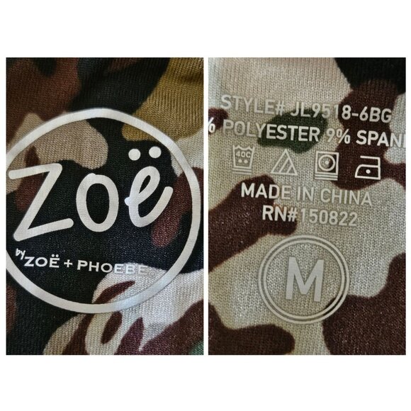 Zoë + Phoebe Womens Camouflage Cutout Waist Detail Leggings Size Medium - Picture 8 of 9